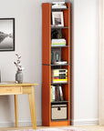 Lukzer 6-Layer Open Bookshelf & Display Rack – Engineered Wood, White, Wenge, Oak, Brown, Light Oak, Lava, Mist, Charcoal, Ember (MR-005)