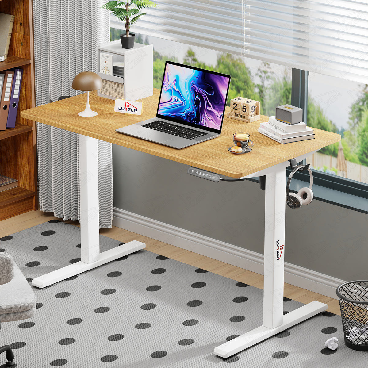 Lukzer Electric Automatic Height Adjustable Sit Stand Desk EST-003 ( W