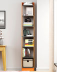 Lukzer 6-Layer Open Bookshelf & Display Rack – Engineered Wood, White, Wenge, Oak, Brown, Light Oak, Lava, Mist, Charcoal, Ember (MR-005)