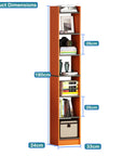 Lukzer 6-Layer Open Bookshelf & Display Rack – Engineered Wood, White, Wenge, Oak, Brown, Light Oak, Lava, Mist, Charcoal, Ember (MR-005)