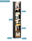 Lukzer 6-Layer Open Bookshelf & Display Rack – Engineered Wood, White, Wenge, Oak, Brown, Light Oak, Lava, Mist, Charcoal, Ember (MR-005)