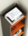 Lukzer 6-Layer Open Bookshelf & Display Rack – Engineered Wood, White, Wenge, Oak, Brown, Light Oak, Lava, Mist, Charcoal, Ember (MR-005)