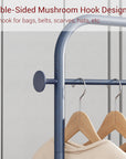 Lukzer Metal Clothes Rail Stand with 4 Side Hooks & 1-Tier Leather Storage Bin, 360° Rotating Wheels | Garment Rack Organizer for Bedroom, Closet, Dorm, Laundry | MGR-009 (171 x 75 x 35)