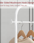 Lukzer Metal Clothes Rail Stand with 4 Side Hooks & 1-Tier Leather Storage Bin, 360° Rotating Wheels | Garment Rack Organizer for Bedroom, Closet, Dorm, Laundry | MGR-009 (171 x 75 x 35)