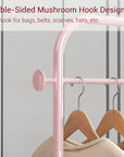 Lukzer Metal Clothes Rail Stand with 4 Side Hooks & 1-Tier Leather Storage Bin, 360° Rotating Wheels | Garment Rack Organizer for Bedroom, Closet, Dorm, Laundry | MGR-009 (171 x 75 x 35)