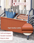 Lukzer Metal Clothes Rail Stand with 4 Side Hooks & 1-Tier Leather Storage Bin, 360° Rotating Wheels | Garment Rack Organizer for Bedroom, Closet, Dorm, Laundry | MGR-009 (171 x 75 x 35)