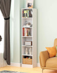Lukzer 6-Layer Open Bookshelf & Display Rack – Engineered Wood, White, Wenge & Oak Brown (MR-006)