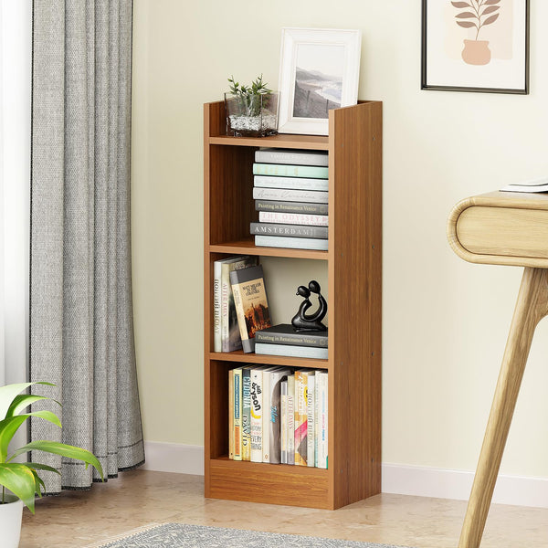 Lukzer 3 Layer Engineered Wood Multipurpose Rack Bookshelf Organizer Stand (MR-010/Oak Brown)