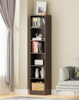 Lukzer 6-Layer Open Bookshelf & Display Rack – Engineered Wood, White, Wenge & Oak Brown (MR-006)