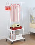 Lukzer A-Shape Garment Stand with 2 Bottom Shelves – Sturdy Clothing Rack (Model: AS-01)