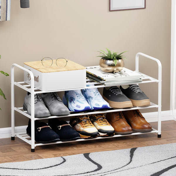 Lukzer Metal Shoe Rack & Open Display Shelf – Durable Storage Organizer