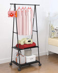 Lukzer A-Shape Garment Stand with 2 Bottom Shelves – Sturdy Clothing Rack (Model: AS-01)