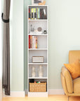 Lukzer 6-Layer Open Bookshelf & Display Rack – Engineered Wood, White, Wenge & Oak Brown (MR-006)