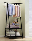 Lukzer A-Shape Garment Stand with 2 Bottom Shelves – Sturdy Clothing Rack (Model: AS-01)