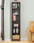 Lukzer 6-Layer Open Bookshelf & Display Rack – Engineered Wood, White, Wenge & Oak Brown (MR-006)