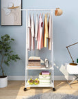 Lukzer A-Shape Garment Stand with 2 Bottom Shelves – Sturdy Clothing Rack (Model: AS-01)