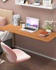 Lukzer Multi-Function Wood Wall Mounted Folding Table – Space-Saving Modern Design (White, Wenge, Oak Brown & Light Oak) | MT-001, 120x40cm