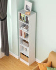 Lukzer 6-Layer Open Bookshelf & Display Rack – Engineered Wood, White, Wenge & Oak Brown (MR-006)