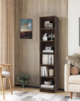Lukzer 6-Layer Open Bookshelf & Display Rack – Engineered Wood, White, Wenge & Oak Brown (MR-006)