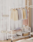 Lukzer 2-Bottom Shelf Garment Stand – Mesh Design, MGR-002-90cm (Gold/Black/White)