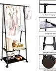 Lukzer A-Shape Garment Stand with 2 Bottom Shelves – Sturdy Clothing Rack (Model: AS-01)