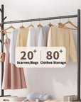 Lukzer 2-Bottom Shelf Garment Stand – Mesh Design, MGR-002-90cm (Gold/Black/White)