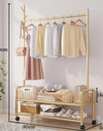 Lukzer 2-Bottom Shelf Garment Stand – Mesh Design, MGR-002-90cm (Gold/Black/White)