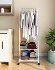 Lukzer A-Shape Garment Stand with 2 Bottom Shelves – Sturdy Clothing Rack (Model: AS-01)
