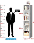 Lukzer 6-Layer Open Bookshelf & Display Rack – Engineered Wood, White, Wenge & Oak Brown (MR-006)