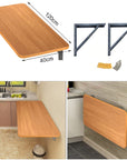 Lukzer Multi-Function Wood Wall Mounted Folding Table – Space-Saving Modern Design (White, Wenge, Oak Brown & Light Oak) | MT-001, 120x40cm