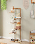Lukzer Multipurpose Standing Shelf Rack for Kitchen Organizer | Bamboo Storage Rack for for Books, Plants, Decor & More | Lightweight, Durable Organizer for Living Room, Balcony & Office - (2,3,5,6 Tier)