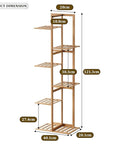 Lukzer Multipurpose Standing Shelf Rack for Kitchen Organizer | Bamboo Storage Rack for for Books, Plants, Decor & More | Lightweight, Durable Organizer for Living Room, Balcony & Office - (2,3,5,6 Tier)
