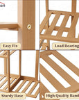 Lukzer Multipurpose Standing Shelf Rack for Kitchen Organizer | Bamboo Storage Rack for for Books, Plants, Decor & More | Lightweight, Durable Organizer for Living Room, Balcony & Office - (2,3,5,6 Tier)