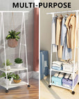 Lukzer A-Shape Garment Stand with 2 Bottom Shelves – Sturdy Clothing Rack (Model: AS-01)
