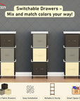 Lukzer 3-Tier Fabric Drawer Organizer with Wooden Shelves & Metal Frame (MRM-002/White, Oak Brown, Wenge)