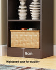 Lukzer 6-Layer Open Bookshelf & Display Rack – Engineered Wood, White, Wenge & Oak Brown (MR-006)