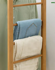 Lukzer Rectangular Coat Rack with Hanging Rail & 2 Shelves – Natural Finish (154.5x38x30.5cm)