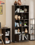 Lukzer Engineered Wood Bookshelf (MR-033) | Open Display Rack with Push Latch Doors & 2 Bottom Shelf – Oak Brown, Wenge, White