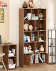 Lukzer Engineered Wood Bookshelf (MR-033) | Open Display Rack with Push Latch Doors & 2 Bottom Shelf – Oak Brown, Wenge, White
