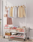 Lukzer 2-Bottom Shelf Garment Stand – Mesh Design, MGR-002-90cm (Gold/Black/White)