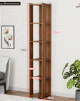 Lukzer 5-Layer Bookshelf & Open Display Rack – White, Wenge & Oak Brown (MR-019)