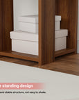 Lukzer 5-Layer Bookshelf & Open Display Rack – White, Wenge & Oak Brown (MR-019)