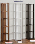 Lukzer 5-Layer Bookshelf & Open Display Rack – White, Wenge & Oak Brown (MR-019)