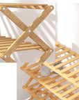 Lukzer 4-Tier Bamboo Shoe Rack Organizer | Wooden Storage Shelf for Entryway, Living Room, Bathroom | Multipurpose Stand for Shoes, Plants, Towels, Kitchen & More