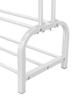 Lukzer Double Garment Stand with 2 Bottom Shelves – Sturdy Clothing Rack (Model: MGS-003, Gold/Black/White)