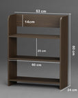 Lukzer 3-Layer Engineered Wood Bookshelf & Open Display Rack – Space-Saving Storage Organizer (White, Oak Brown & Wenge) | MR-016