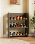 Lukzer 3-Layer Engineered Wood Bookshelf & Open Display Rack – Space-Saving Storage Organizer (White, Oak Brown & Wenge) | MR-016