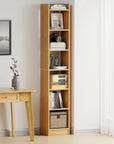 Lukzer 6-Layer Open Bookshelf & Display Rack – Engineered Wood, White, Wenge, Oak, Brown, Light Oak, Lava, Mist, Charcoal, Ember (MR-005)
