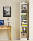 Lukzer 6-Layer Open Bookshelf & Display Rack – Engineered Wood, White, Wenge, Oak, Brown, Light Oak, Lava, Mist, Charcoal, Ember (MR-005)
