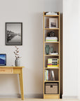 Lukzer 6-Layer Open Bookshelf & Display Rack – Engineered Wood, White, Wenge, Oak, Brown, Light Oak, Lava, Mist, Charcoal, Ember (MR-005)